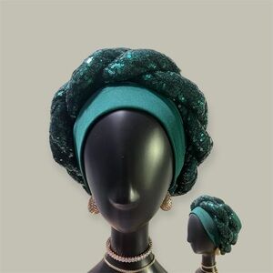 Elegant Gold Women's Turban Hat